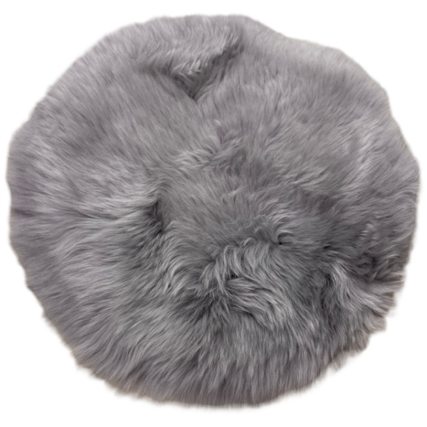 Lammfellpad | Sitzauflage | rund | Farbe grau