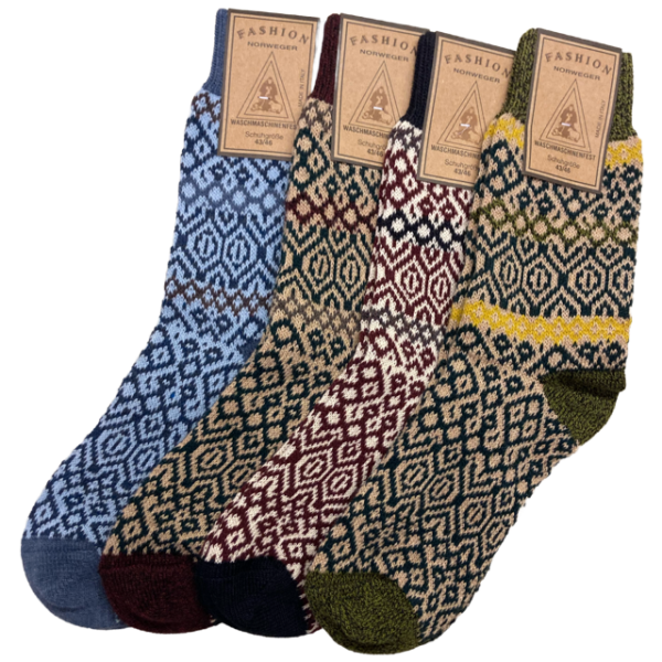 Norweger Socken, verschiedene Farben, Gr. 43/46