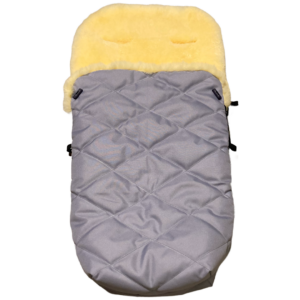 Lammfell-Kinderwagen Fußsack - HELLGRAU -