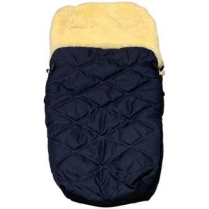 Lammfell-Kinderwagen Fußsack - DUNKELBLAU -