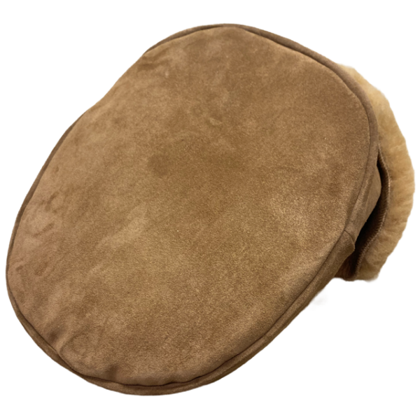 Lammfell-Fußtasche / Fußwärmer aus echtem Lammfell / Leder braun – Bild 3
